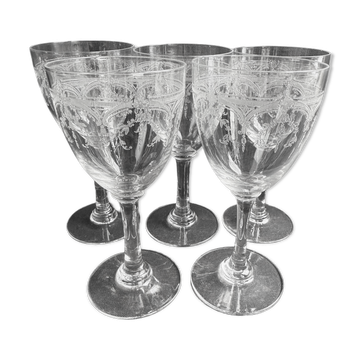 5 Saint Louis Manon wine glasses