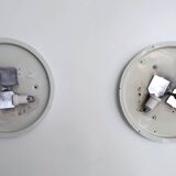 Pair of Round Murano Glass Ceiling Lights or Sconces, Italy