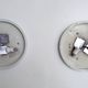 Pair of Round Murano Glass Ceiling Lights or Sconces, Italy
