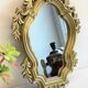 MIROIR Vintage Doré Style ROCAILLE