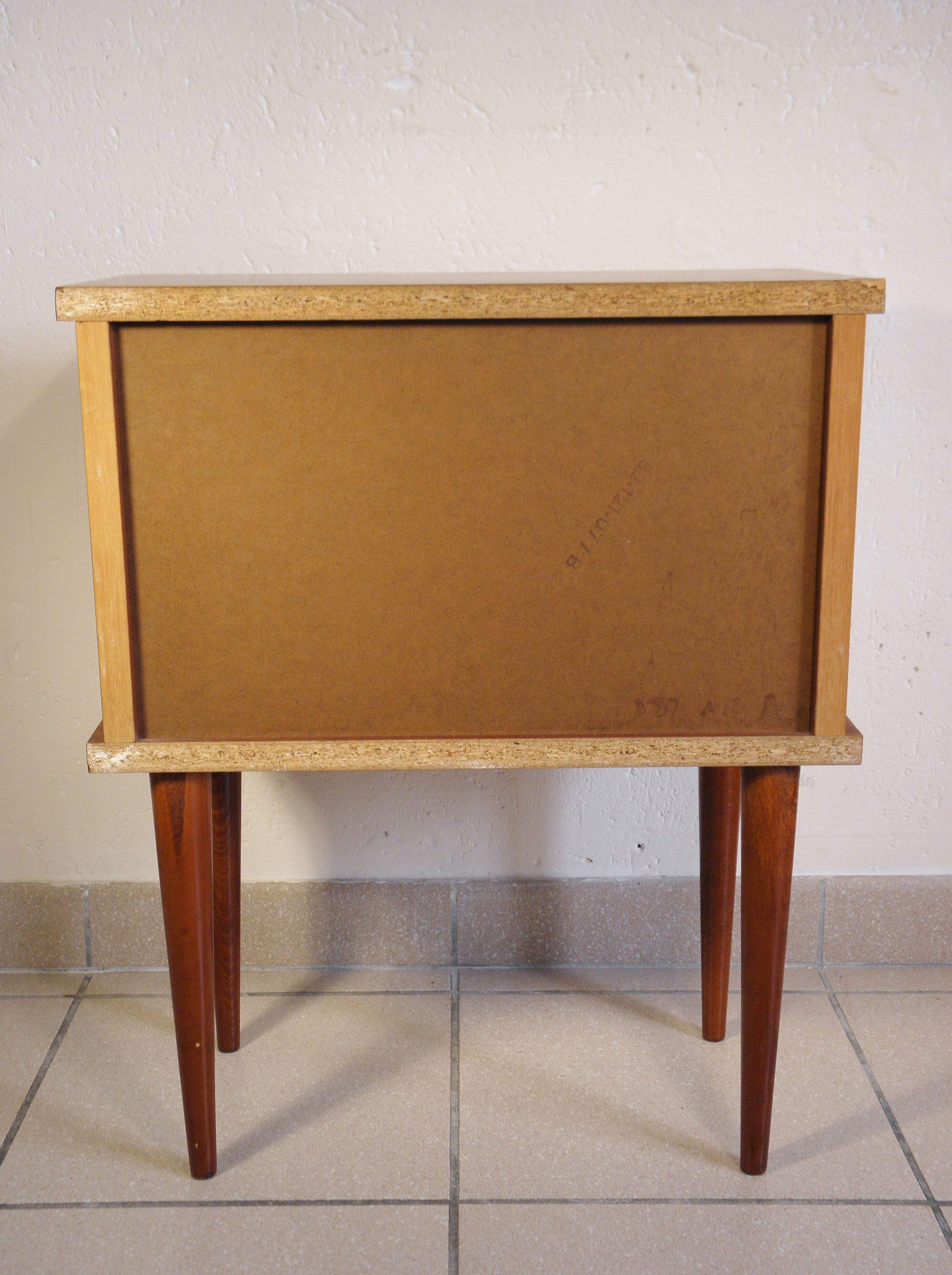 Bedside table with spindle feet 1960s - 1970s