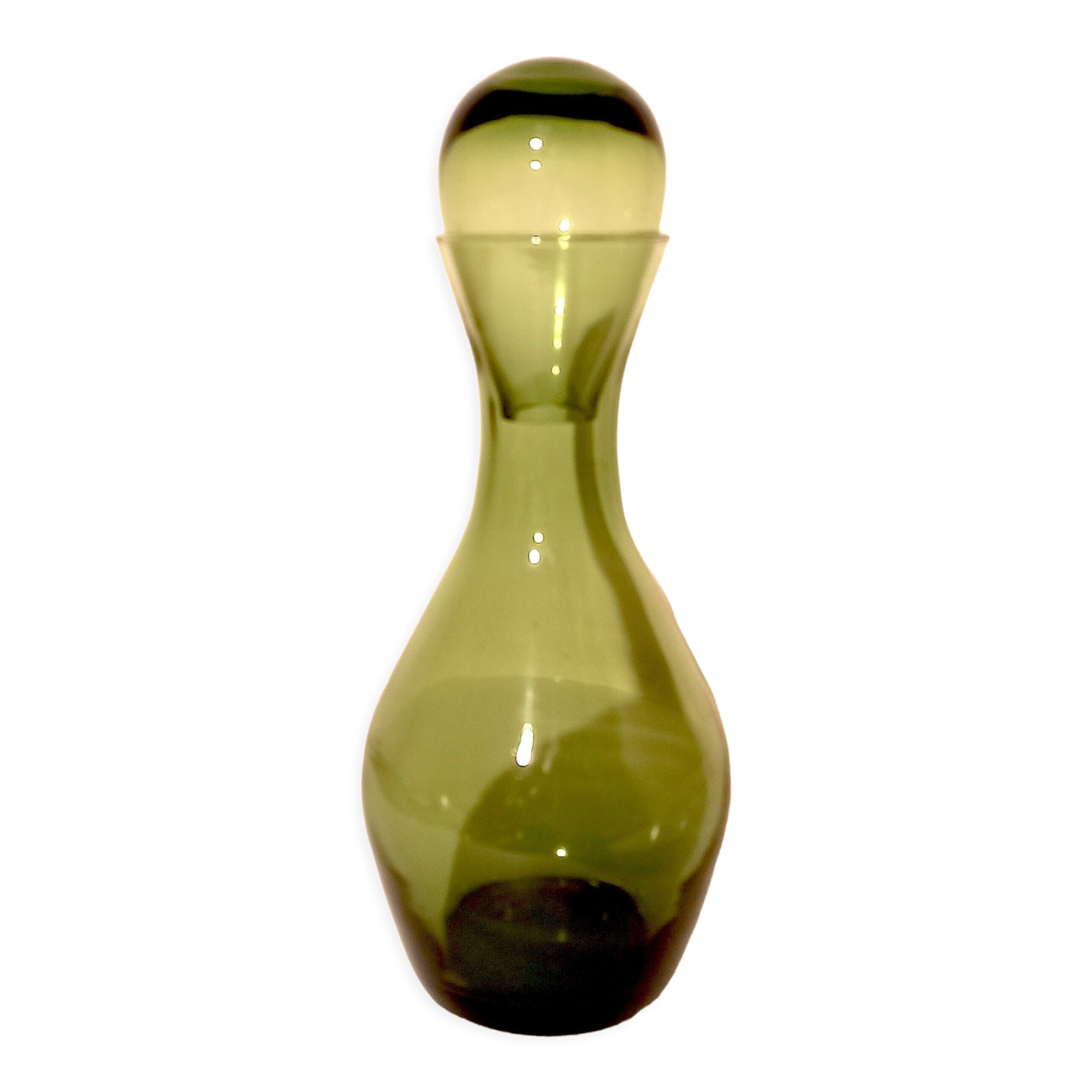Carafe and its cap 70s, height 28 cm