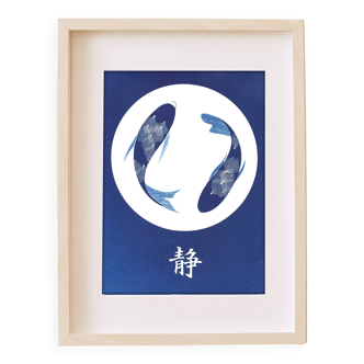 Koi carp cyanotype