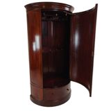 Edwardian mahogany bow-fronted wardrobe by Maple & Co
