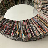 Vintage round mirror made of paper rolls
