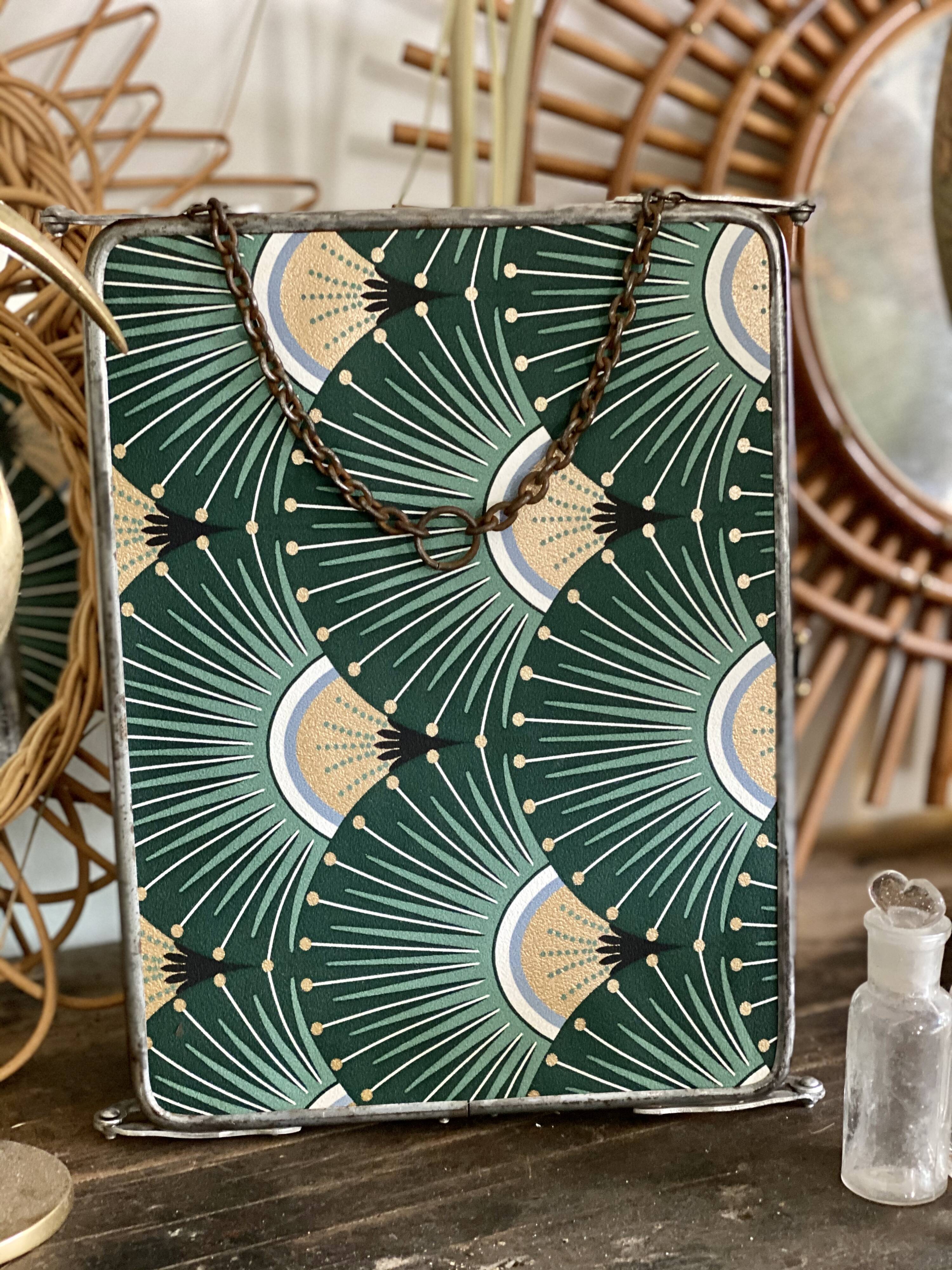 Vintage triptych barber mirror