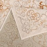 Cream and brown Persian rug