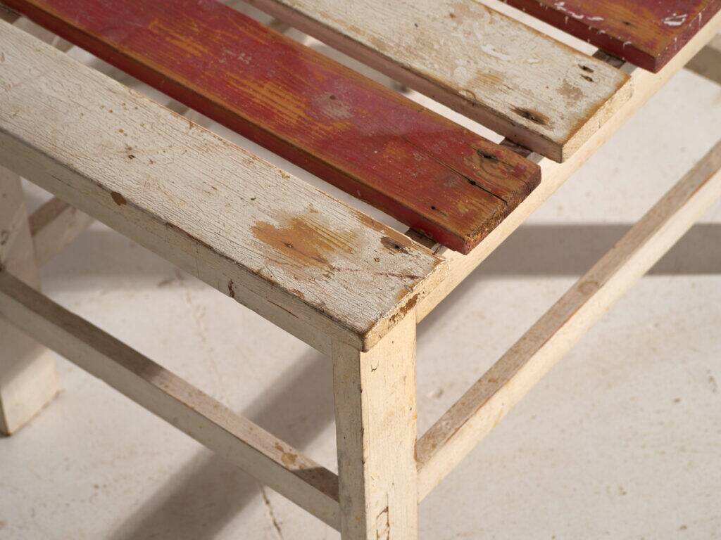 Rustic low bench made of wood – Central Europe, around 1940