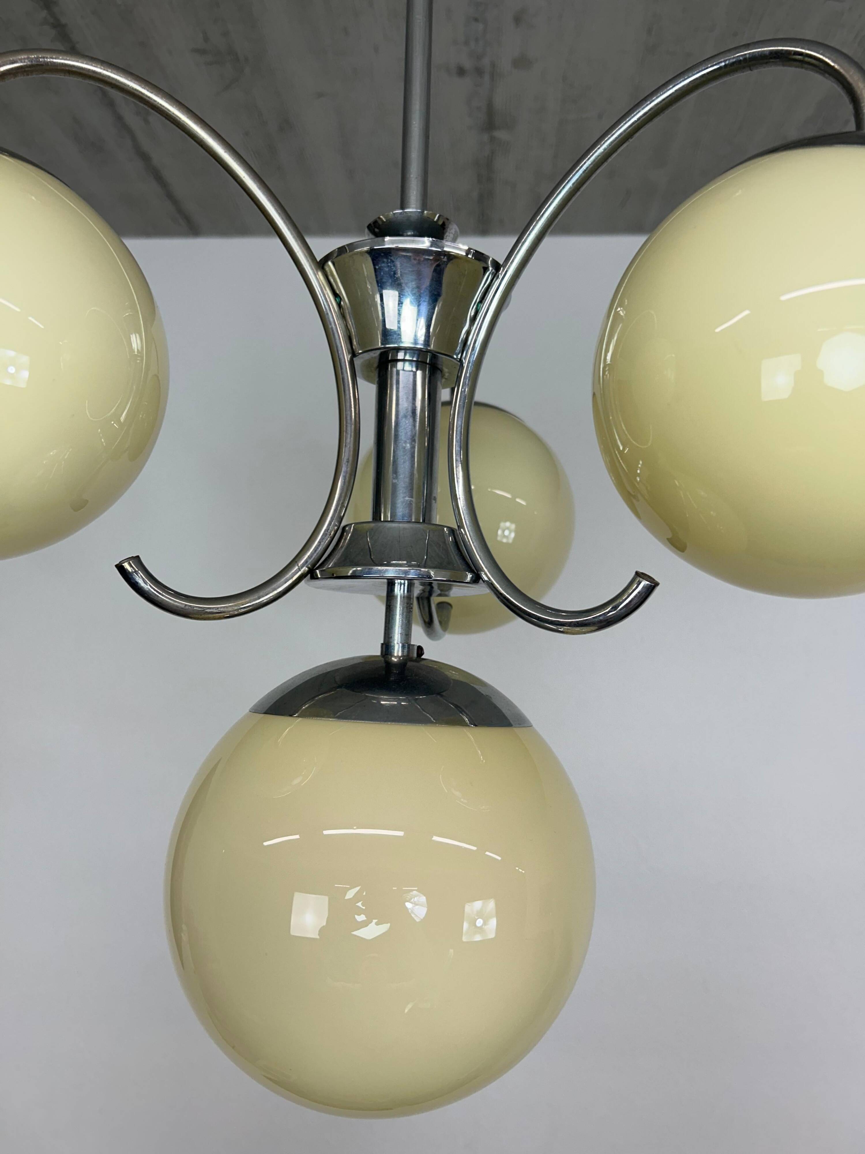 Chrome Art Deco pendant lamp