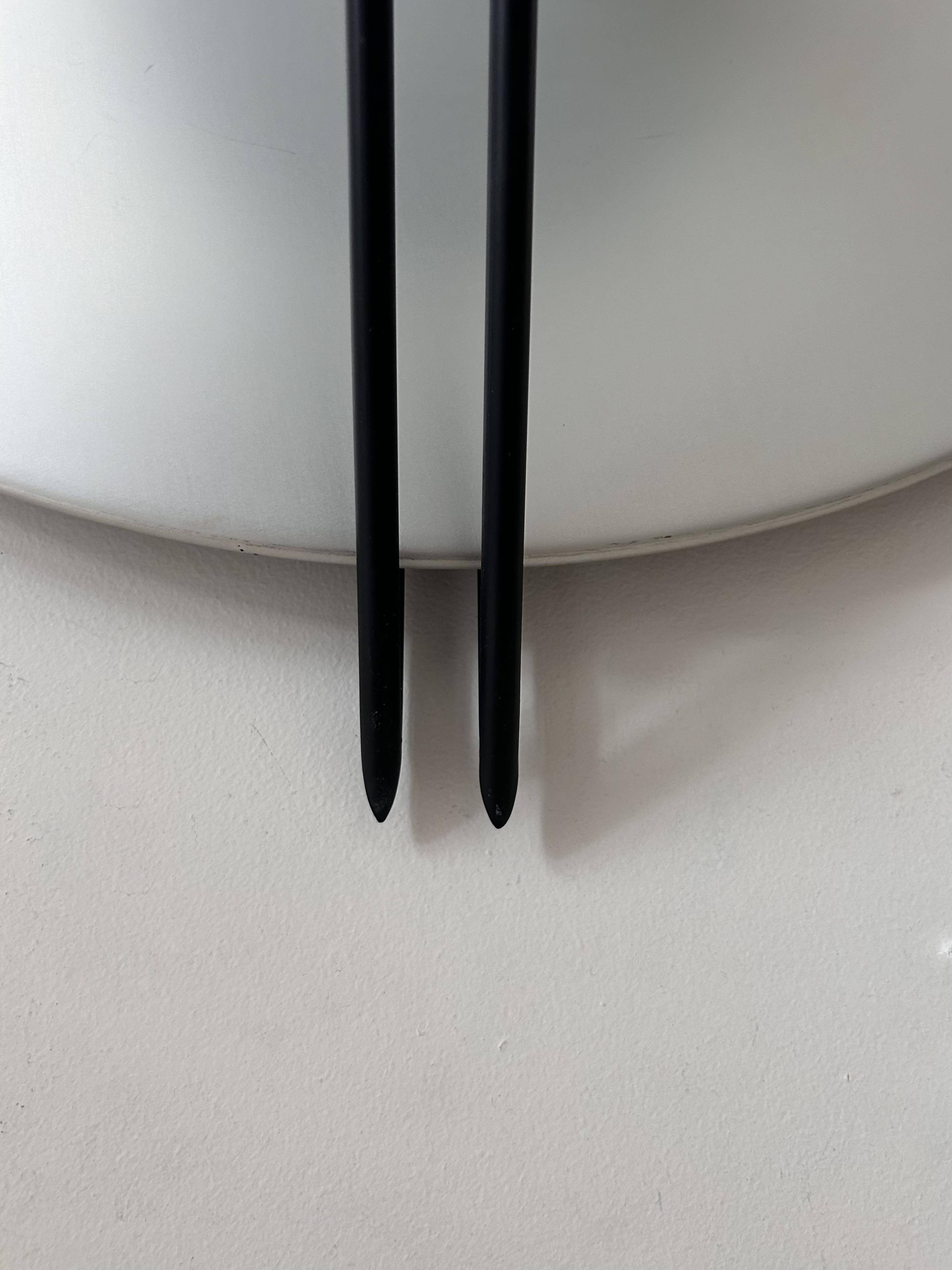 Vintage wall lamp, aluminum and sandblasted glass, Italy 1980