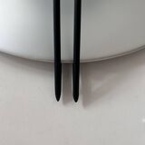 Vintage wall lamp, aluminum and sandblasted glass, Italy 1980