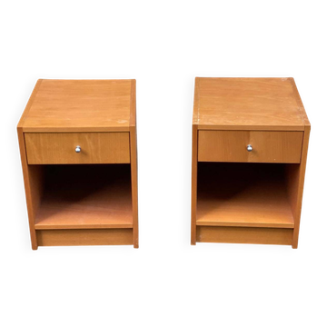 Paire de chevets scandinave 1980 avec tiroir