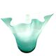 Vase mouchoir opaline turquoise interieur blanc travail fait main art déco