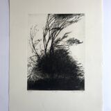 Nicole BOUHARMONT, Tempête, 2013. Original signed drypoint