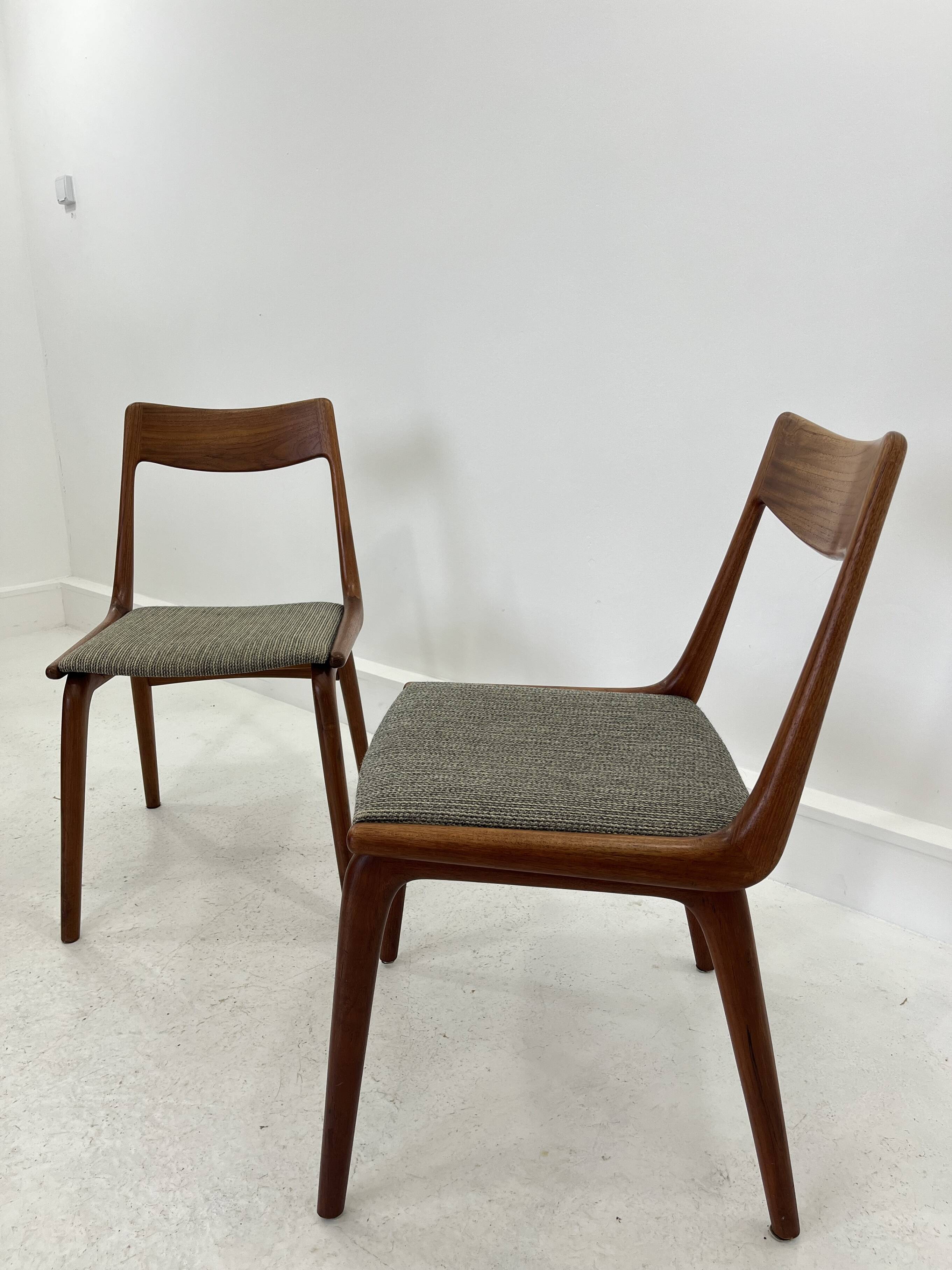 Teak Boomerang Dining Chairs by A.E.Christensen set of 2