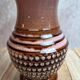 Vintage ceramic vase with textured decoration – pink and brown tones – 1960s/70s