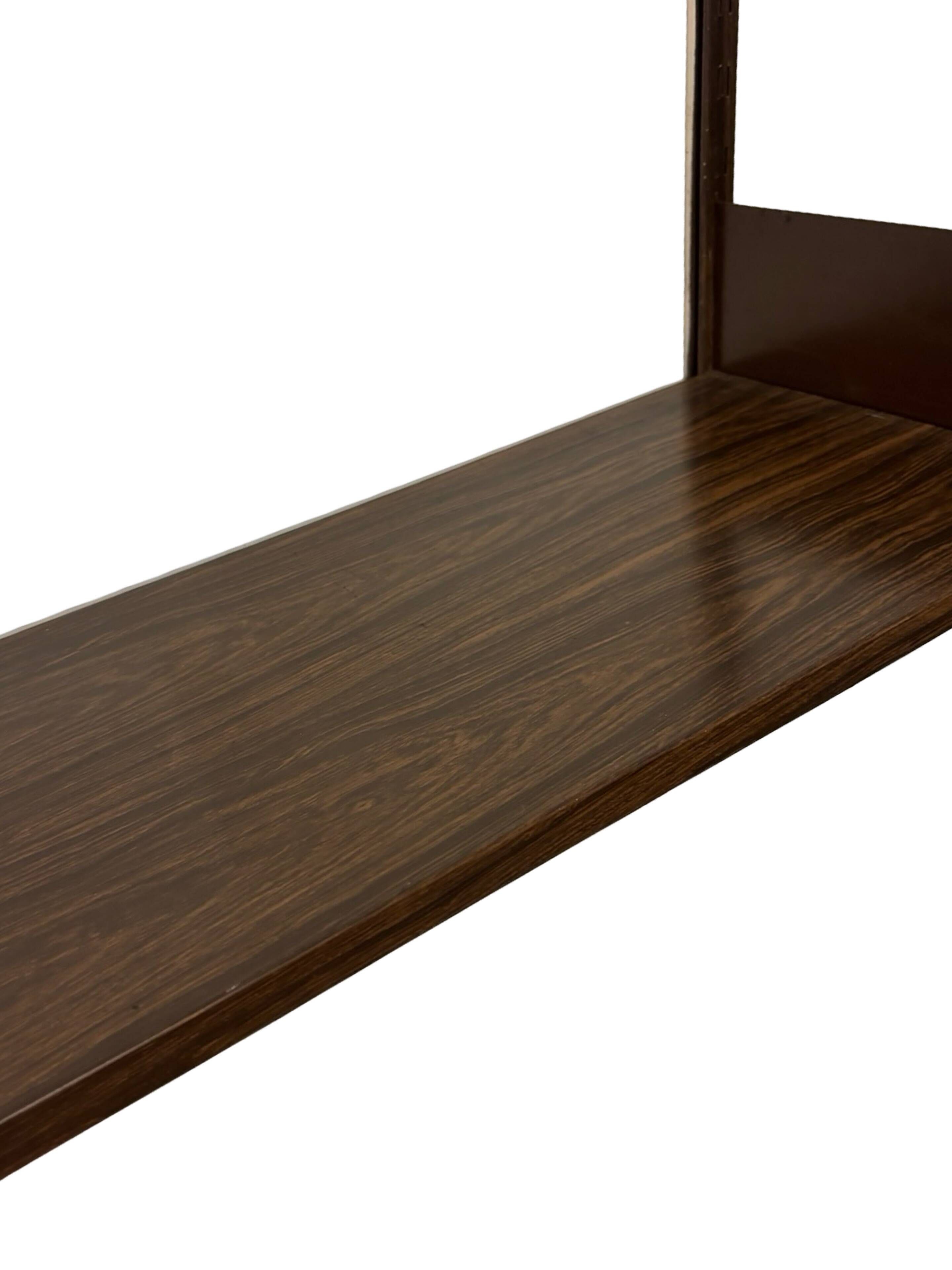 Étagère murale vintage en bois et métal, Danemark
