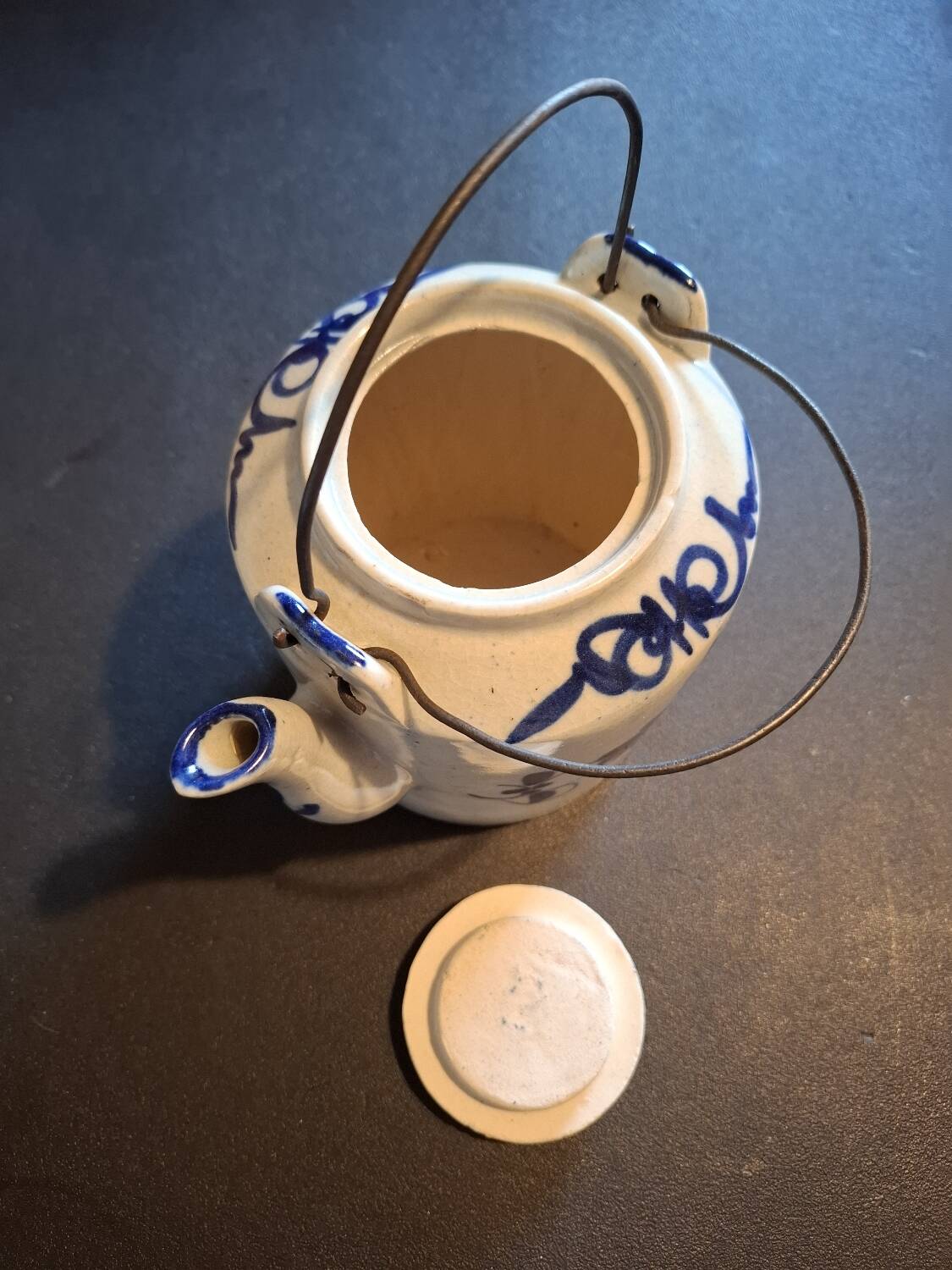 Antique stoneware teapot