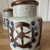Set of two Japanese grand feu stoneware pots
