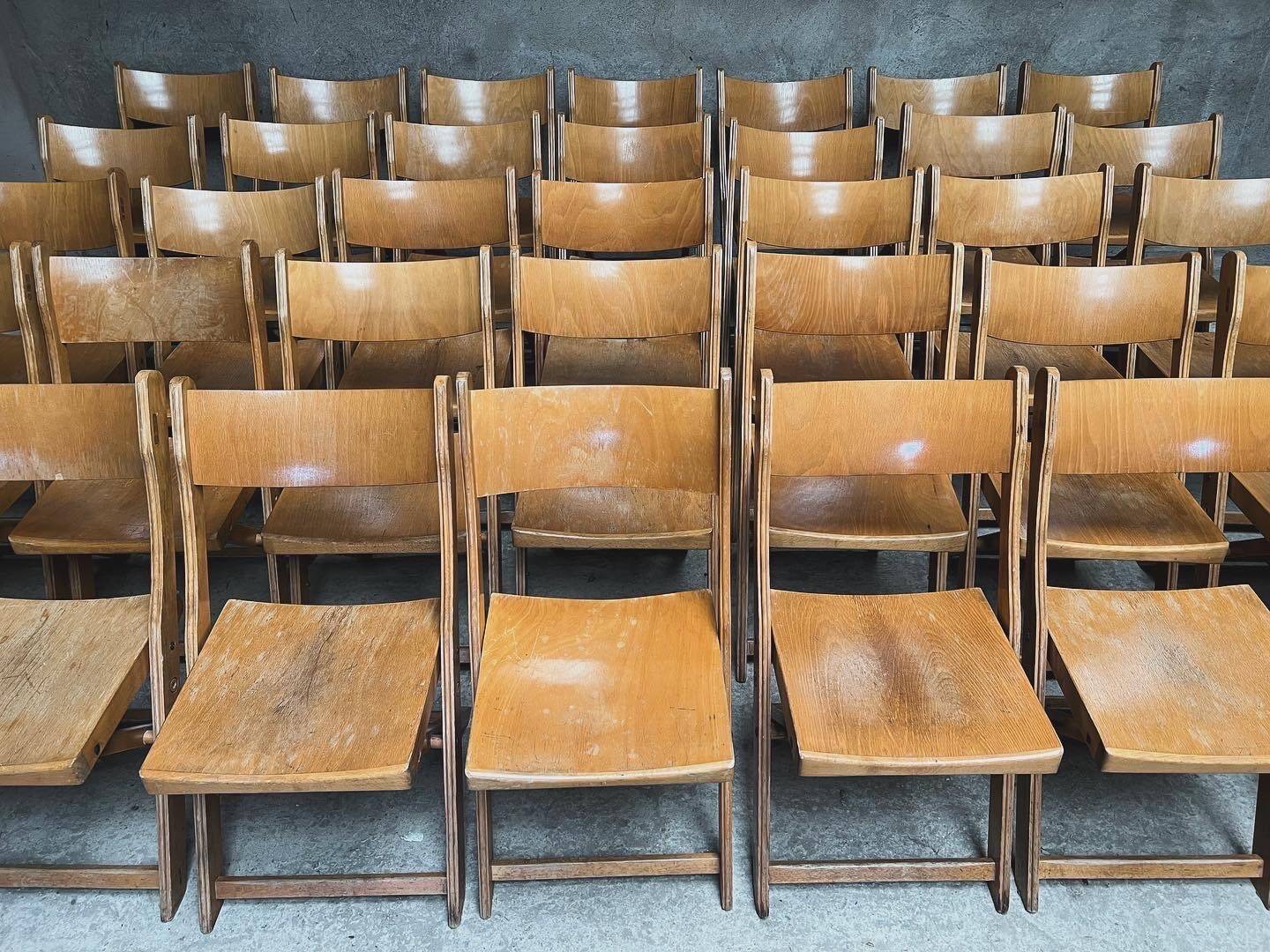 Set of 50 vintage 1950 bistro chairs foldable and stackable