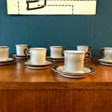 Set of 7 cups and saucer Salins France
