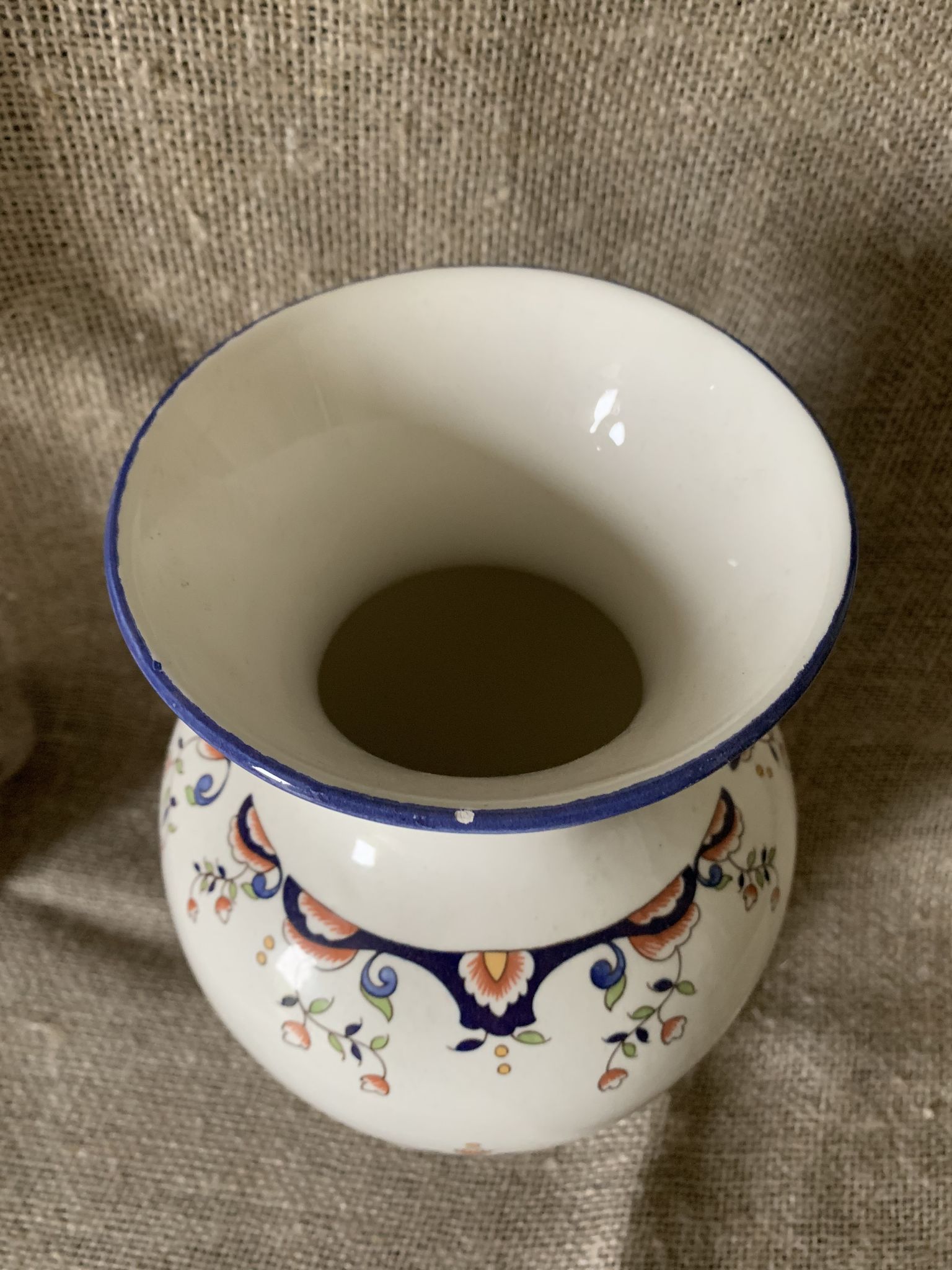 Vase céramique décor fleurs