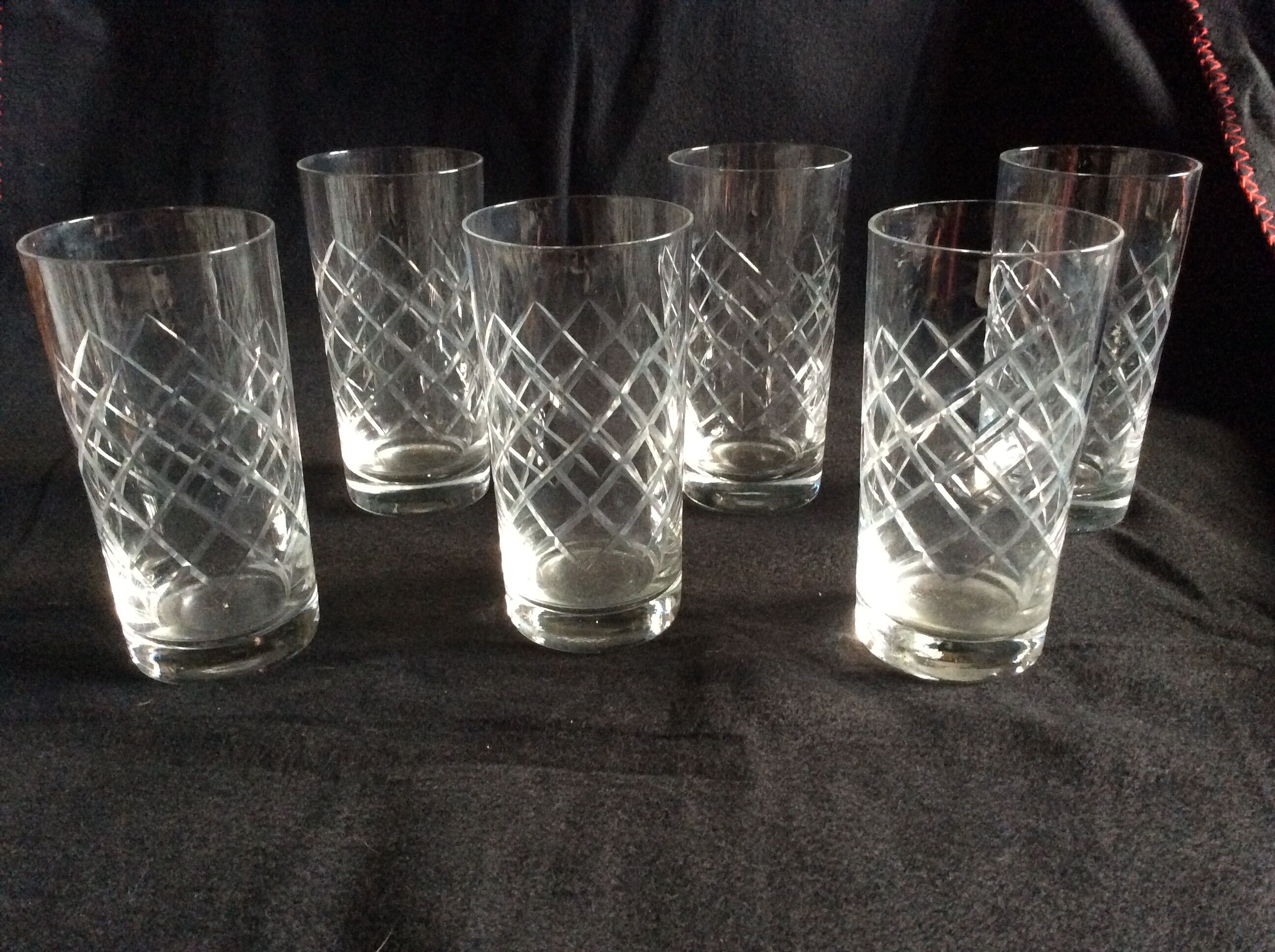 6 cut crystal glasses