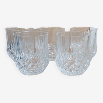 Lot de 5 verres cristal vintage