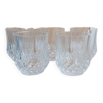 Lot de 5 verres cristal vintage