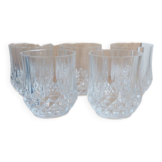 Set of 5 vintage crystal glasses