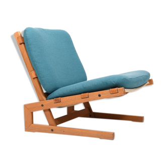 Danish Easychair in Oak with Leather Details 1960s.