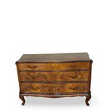 Italian art deco burl walnut chest of drawers, 1940s/50s