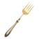 Engraved meat fork in silver and gold metal