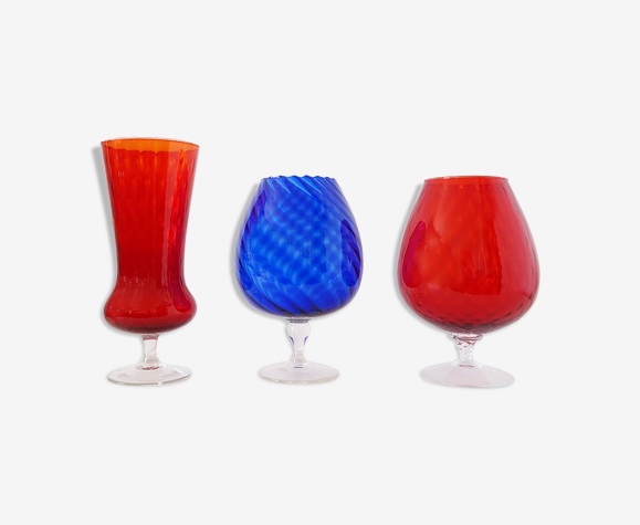 Vase italien Empoli rouge 1950
