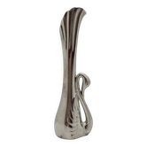 Silver-plated swan soliflore
