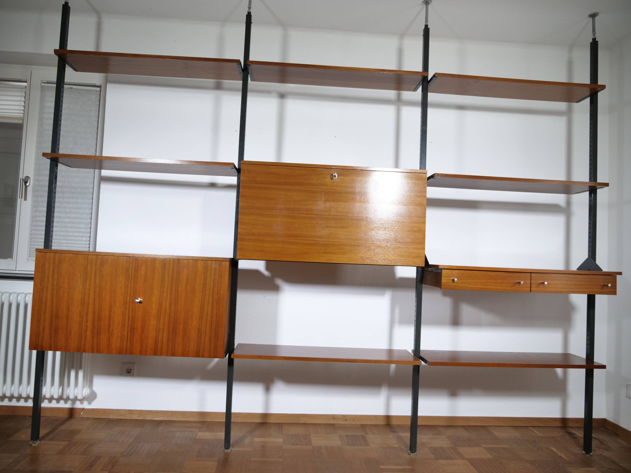 Mid-Century Teak Modular Wall Unit and Room Divider from Italy, 1960s