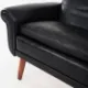 Black leather armchair, Danish design, 1970s, production: Denmark