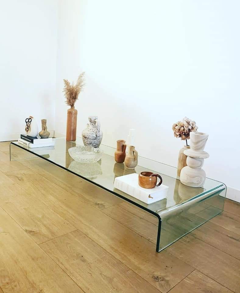 Thermoformed glass coffee table