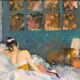 Rest, oil on canvas mounted on cardboard signed Dassimov