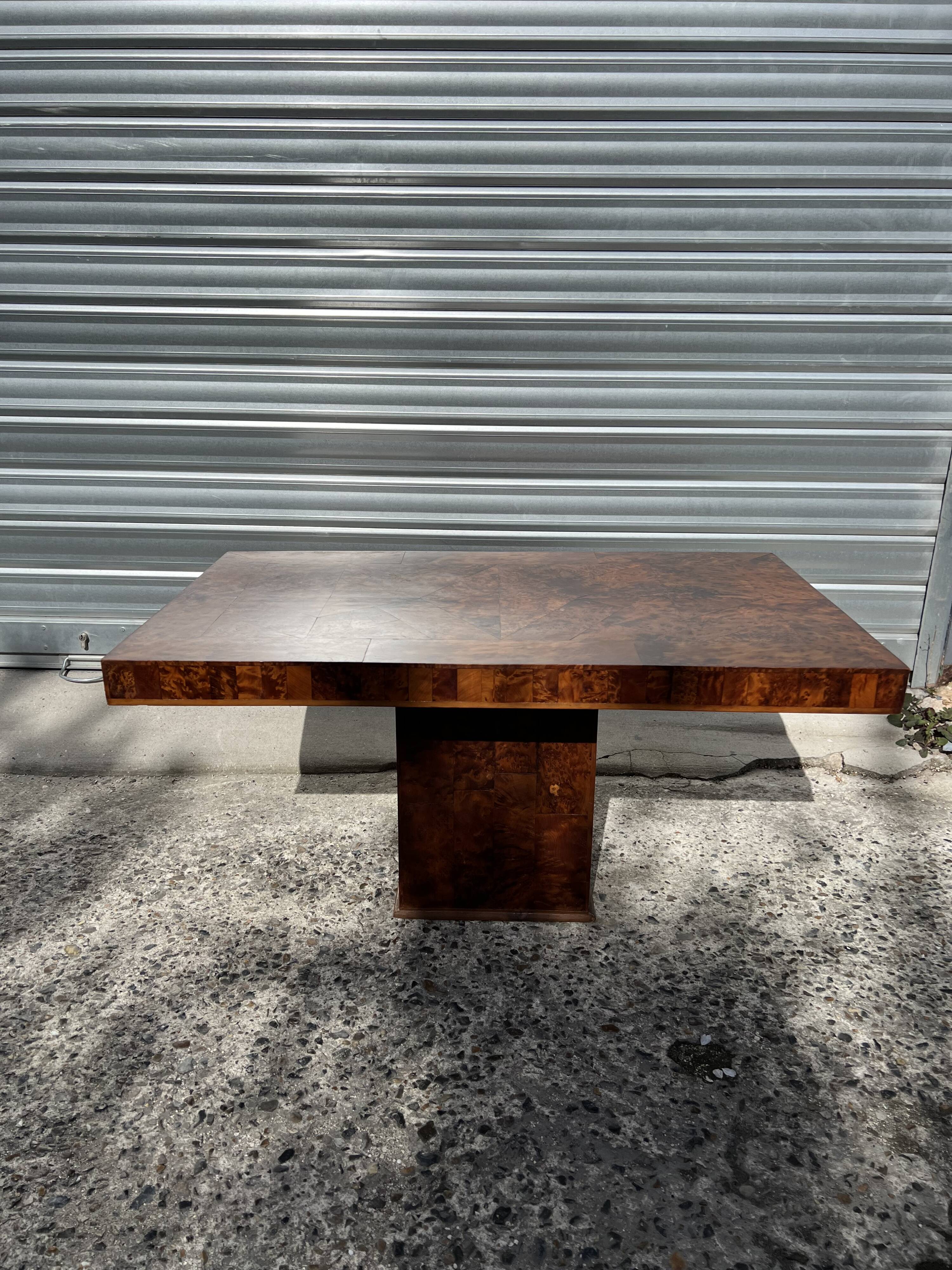 Vintage burl wood coffee table - 1970s
