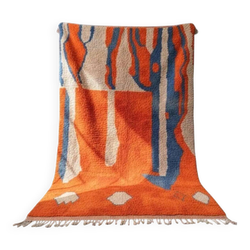 Handwoven rug 200x300 cm, wool, multicoloured, Morocco