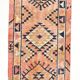 Navy Blue & Orange Vintage Runner Rug, 79x395Cm