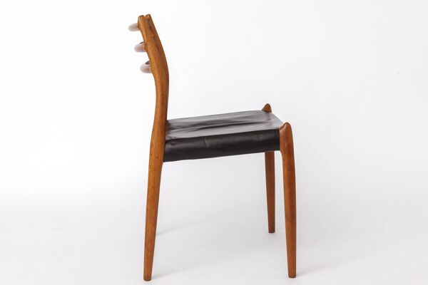 Chaise Niels Møller Modèle 78 – Chaise de salle à manger en teck danois des années 60, milieu du siècle.