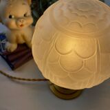 Art Deco white frosted globe table lamp - Year 40