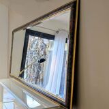 Large Vintage Beveled Panoramic Mirror