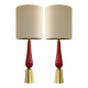 RED Murano Glass Table Lamps with Bouclé Lampshde by SimoEng