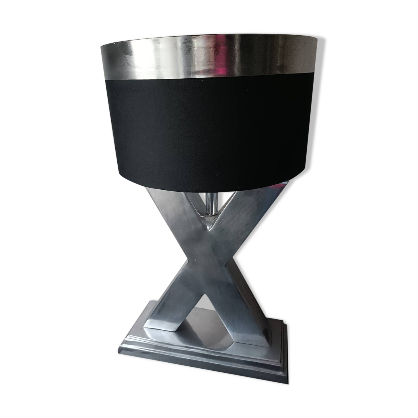 Lamp in X, cross, steel, design