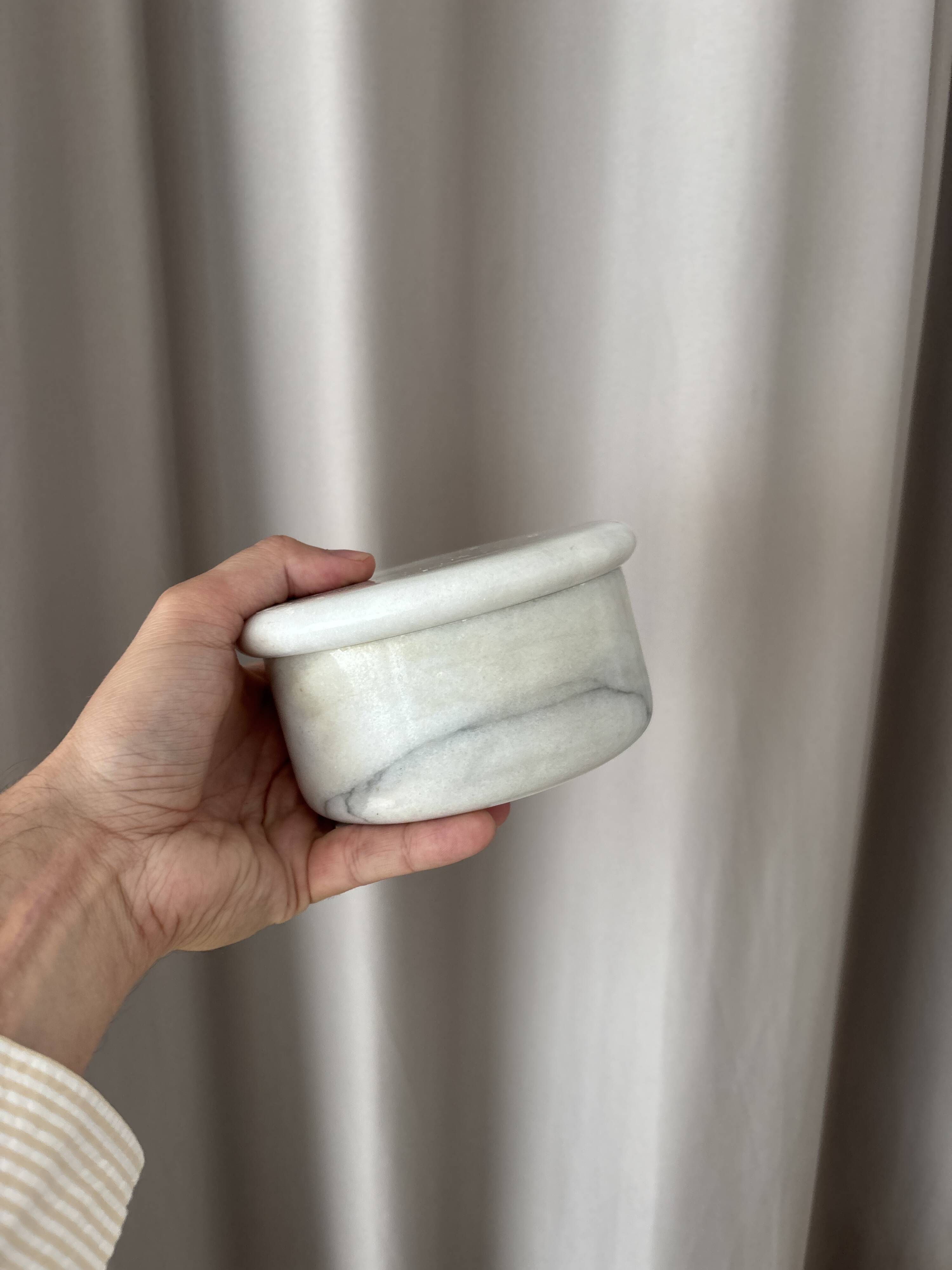 Carrera marble lidded jar