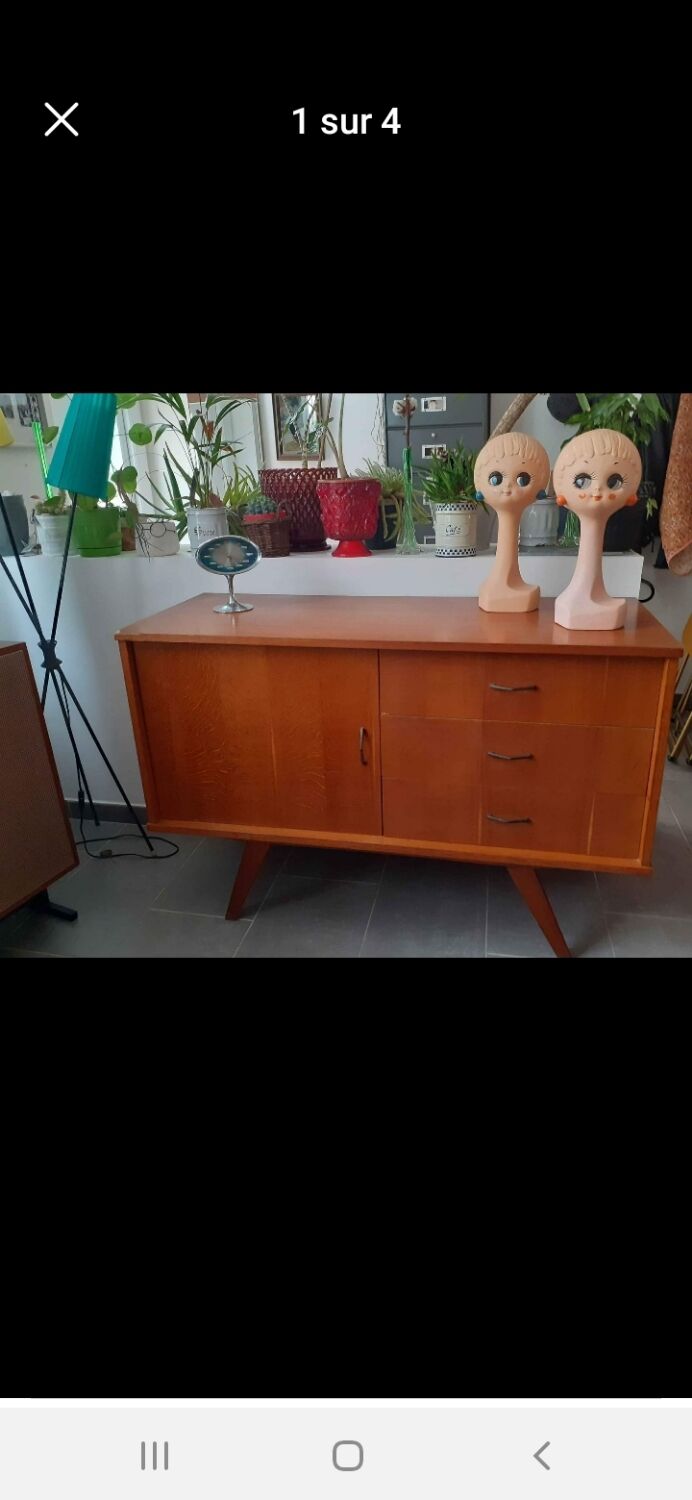 1950s/60s vintage wooden sideboard – splayed legs