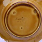 Set of 4 Sarreguemines majolica plates. Fruit decoration.